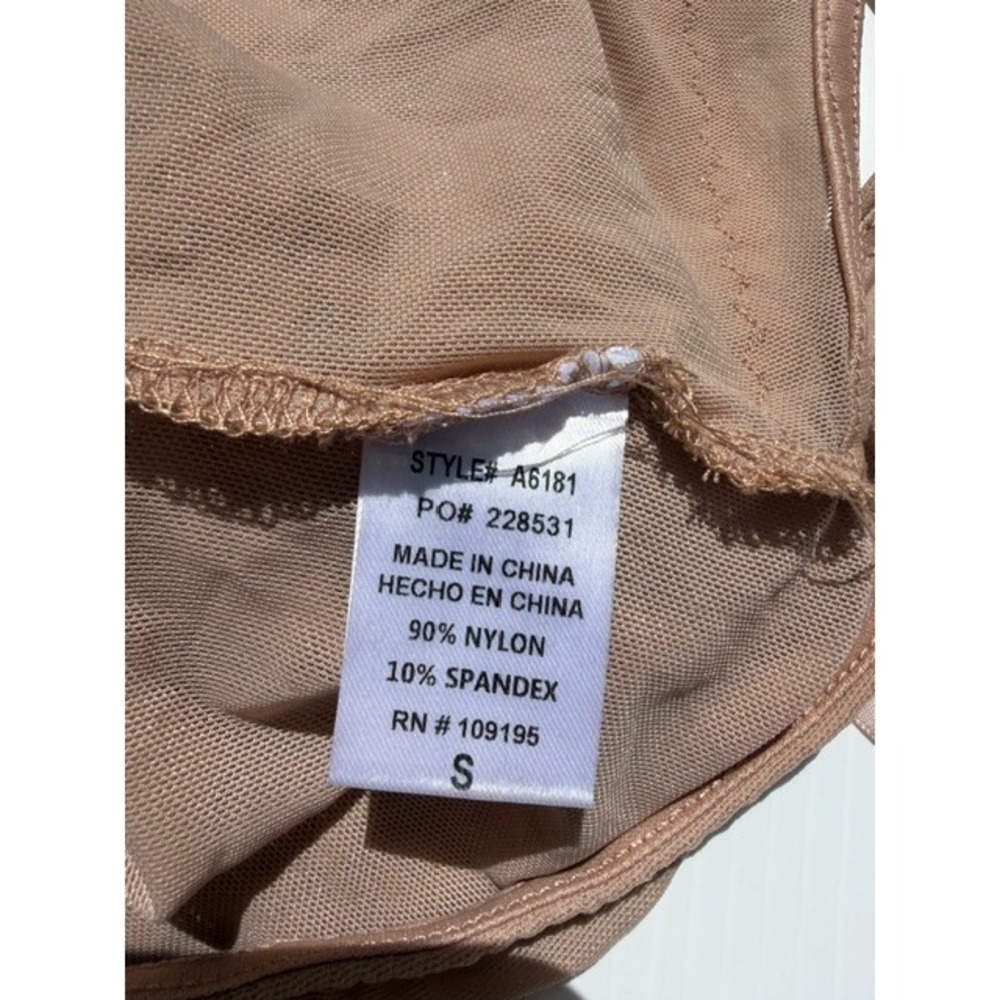 Forever 21 Bodysuit Women's Small Mocha Brown‎ Lace Trim Corset Style Festival - Picture 11 of 16